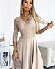 sukienki maxi damskie 309-10 AMBER koronkowa elegancka suknia z dekoltem i rozcięciem na nogę 1