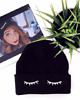 czapki damskie Beanie ZAMKNIĘTE OCZY Czapka Czarna 2