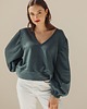 bluza bez kaptura damska Mimi sweatshirt bottle green 1