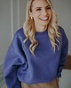 bluza bez kaptura damska Bluza Basic oversize lila 2