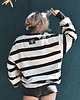 bluza bez kaptura damska Bluza Puffy w Paski 2