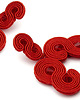 kolczyki soutache Duże czerwone kolczyki sutasz z kryształkami 3