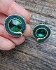 kolczyki soutache Zielono-złote kolczyki soutache 3