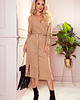 sukienki midi damskie 356-1 Kopertowa sukienka sweterekowa z wiązaniem 2