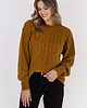 swetry damskie  Sweter w sportowym stylu - SWE322 miodowy MKM 2