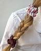 gumki do włosów Jedwabna scrunchie gumka frotka wąska micro brązowa bakłażanowa 2