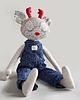 lalki Ręcznie szyta lniana lalka- renifer Rudolf 1