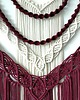 makramy Duża Makrama Ścienna BURGUNDIA XXL Bordo Ecru 100x100 cm 6