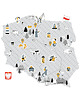 naklejki ścienne do pokoju dziecka MAPA POLSKI szara - naklejka na ścianę 1
