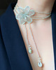 chokery Srebrno-biała lilia - naszyjnik choker 4