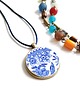 wisiory Naszyjnik w kobaltowe kwiaty 1