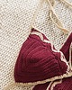 stroje kąpielowe i kostiumy kąpielowe damskie Bikini szydełkowe w kolorze czerwonego wina 3