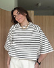 t-shirt damskie T-shirt Chillout ecru cream & black neck 3