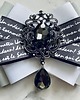 broszki Brosza Black & White z szarą kryształową ozdobą   NEW 4