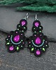 kolczyki soutache Kolczyki sutasz czarne kolorowe z kryształkami Magnolia 2