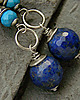 kolczyki z kamieniami Kolczyki Lapis lazuli, turkus, piryt 1