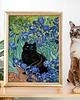 plakaty Plakat- Czarny kot w irysach Van Gogha 1