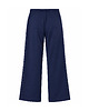 spodnie dresowe damskie Dzianinowe spodnie z lampasem granat 3