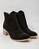 botki damskie BOTKI KWOBOJKI NA 5 CM KLOCKU - SKÓRA NATURALNA - MODEL 483 - K. CZARNY WELUR 1