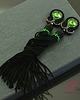 kolczyki chwosty Kolczyki sutasz Black  Green Tassels z chwostami 3