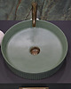 umywalki Okrągła umywalka nablatowa ryflowana 41cm kolor zielony 2