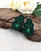 kolczyki soutache Kolczyki sztyfty sutasz małe zielone Gracia z kryształkami 2