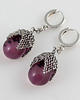 kolczyki wire wrapping Liliowe w siateczce - kolczyki  (lub klipsy) L 1