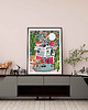 plakaty Plakat Zebra w tropikalnym salonie 3