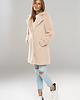 płaszcze damskie Beżowy Płaszcz ze Sztucznego Futra 2