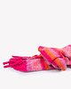 szale damskie Szalik w pasy różowe z frędzlami 50x200 cm 3