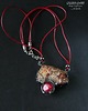 wisiory Bursztyn gigant z koralem, wisior handmade 3