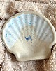 figurki i rzeźby Ceramiczna muszelka z niebieskimi ciapkami 1