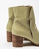 botki damskie BOTKI Z WYWIJANĄ CHOLEWKĄ - SKÓRA NATURALNA - MODEL 454 - KOLOR JASNY KHAKI 4