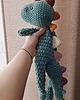 misie i maskotki Pluszowy Dinozaur tęczowy, na szydełku 2