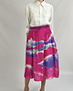 spódnice midi SPÓDNICA 2w1 rozkloszowana z gumką, autorski wzórCHMURY róż (100% wiskoza) 6