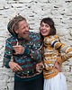 bluza z kapturem damska Bluza kangurka "Meander" z musztardą - unisex 2