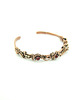 bransoletki wire wrapping Miedziana bransoleta mankietowa z rubinem 5