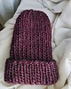 czapki damskie Wełniana czapka na drutach WOOLLY bordowa 7