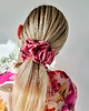 gumki do włosów Gumka jedwabna, scrunchie, frotka truskawkowy róż MAXI 2