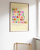 plakaty BABY I'M BORING kolorowy plakat typografia prezent dla szefowej 1