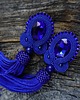 kolczyki soutache Kobaltowe kolczyki soutache z frędzlami- długie 1