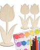 klocki i zabawki drewniane Tulipan drewniany Figurka ze sklejki 25cm Kwiatek do malowania ozdabiania 2