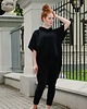 bluza bez kaptura damska Bluza damska tunika luźna asymetryczna czarna 1