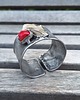 bransoletki wire wrapping Krzemień pasiasty i koral  - bransoletka regulowana 1