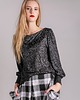 bluzki - inne Bluzka damska CZARNA ze srebrną nitką 2