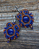 kolczyki soutache Małe kolczyki sutasz z lapis lazuli 3
