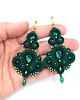 kolczyki soutache Sole kolczyki sutasz zielone wieczorowe wiszące z kryształkami 1