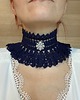 chokery Retro koronkowa granatowa kolia choker 3