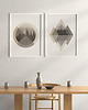 plakaty Zestaw 2 geometrycznych grafik na ścianę, skandynawski styl, beż-złoto. 4