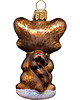 bombki Ręcznie malowana szklana bombka brązowy szop z serduszkiem 4